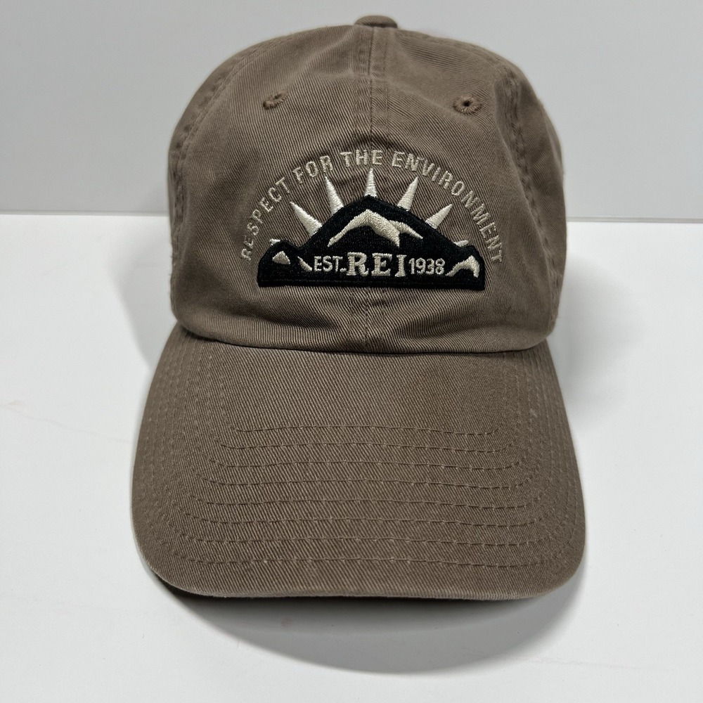 REI Co Op Hat Brown Strapback Mountain Outdoor Hiking Cap Respect Environment